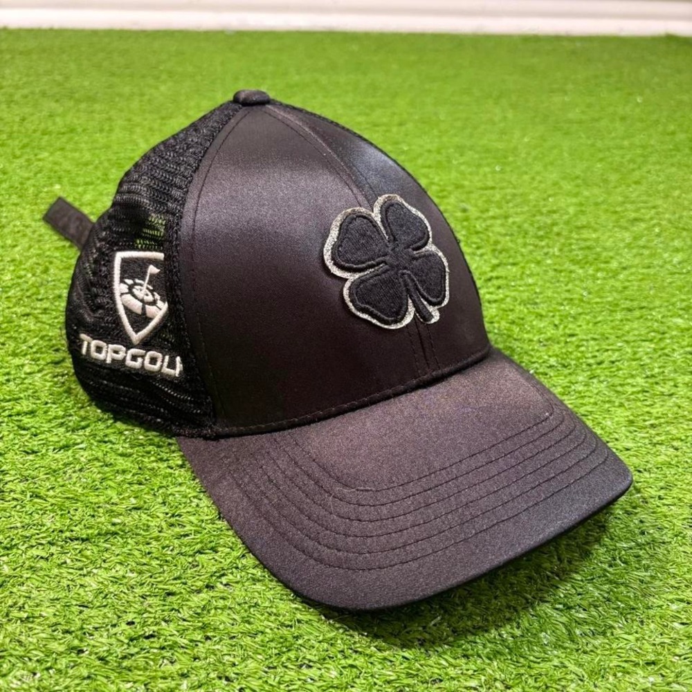 Black Clover Women's Live Lucky Black Glitter Adjustable‎ Golf Hat OSFM